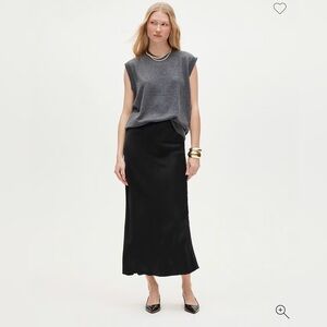 J Crew Gwenyth Slip Skirt Black Size Large New with Tags